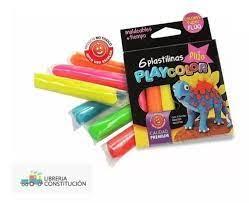PLASTILINA PLAYCOLOR COLORES SURTIDOS FLUO x 6